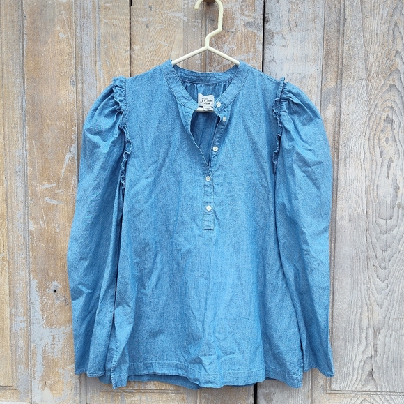 Denim J. Crew Blouse - Picture 2 of 8